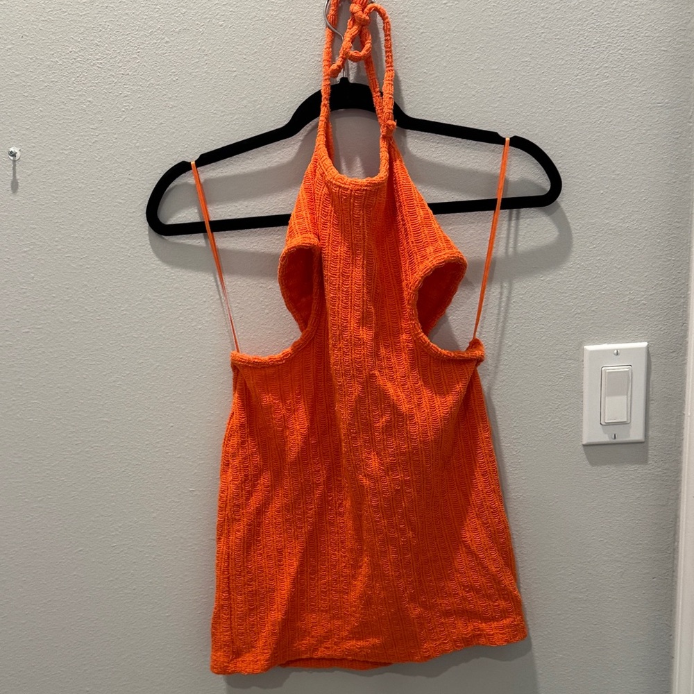 Pull&Bear Vibrant Orange Halter dress coverup